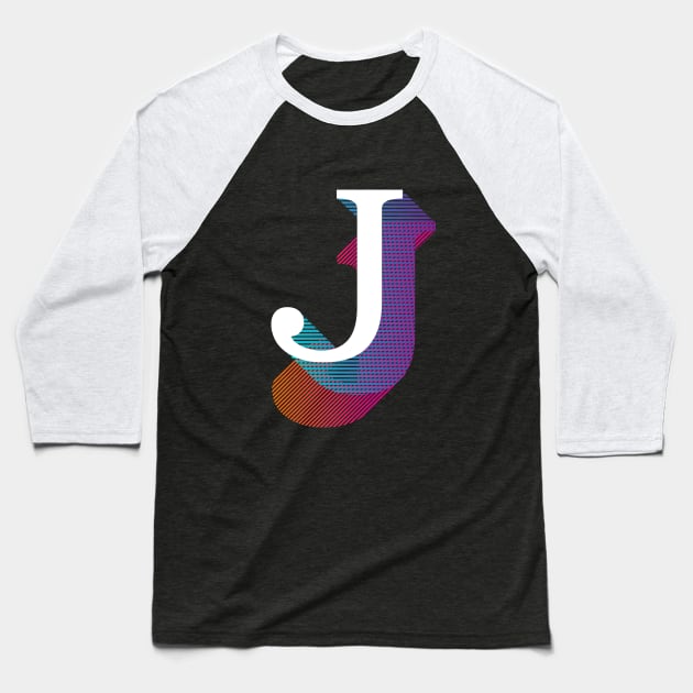 Letter J Baseball T-Shirt by MplusC